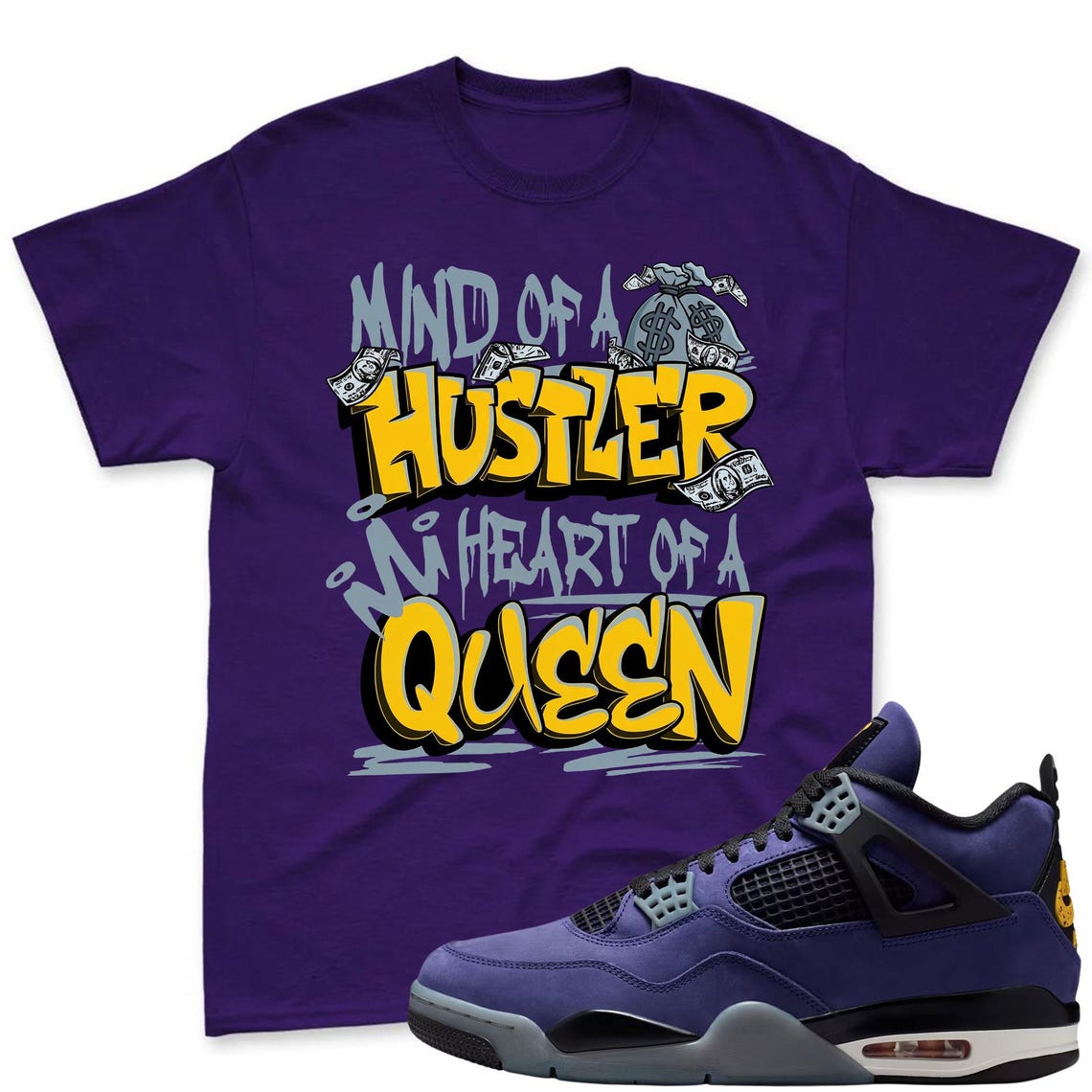QUEEN! Shirt To Match Jordan 4 Lakers Imperial Purple Sneaker - Jordan Match Tee