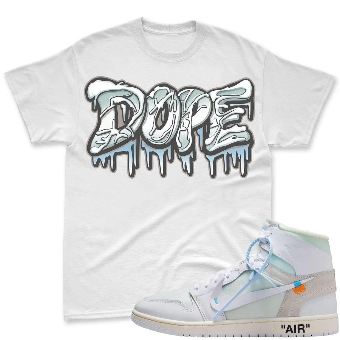 DOPE! Shirt To Match Virgil Archive Air Jordan 1 High Alaska - Air Jordan 1 High OG x V.A.A. Sneaker Mactching Shirt