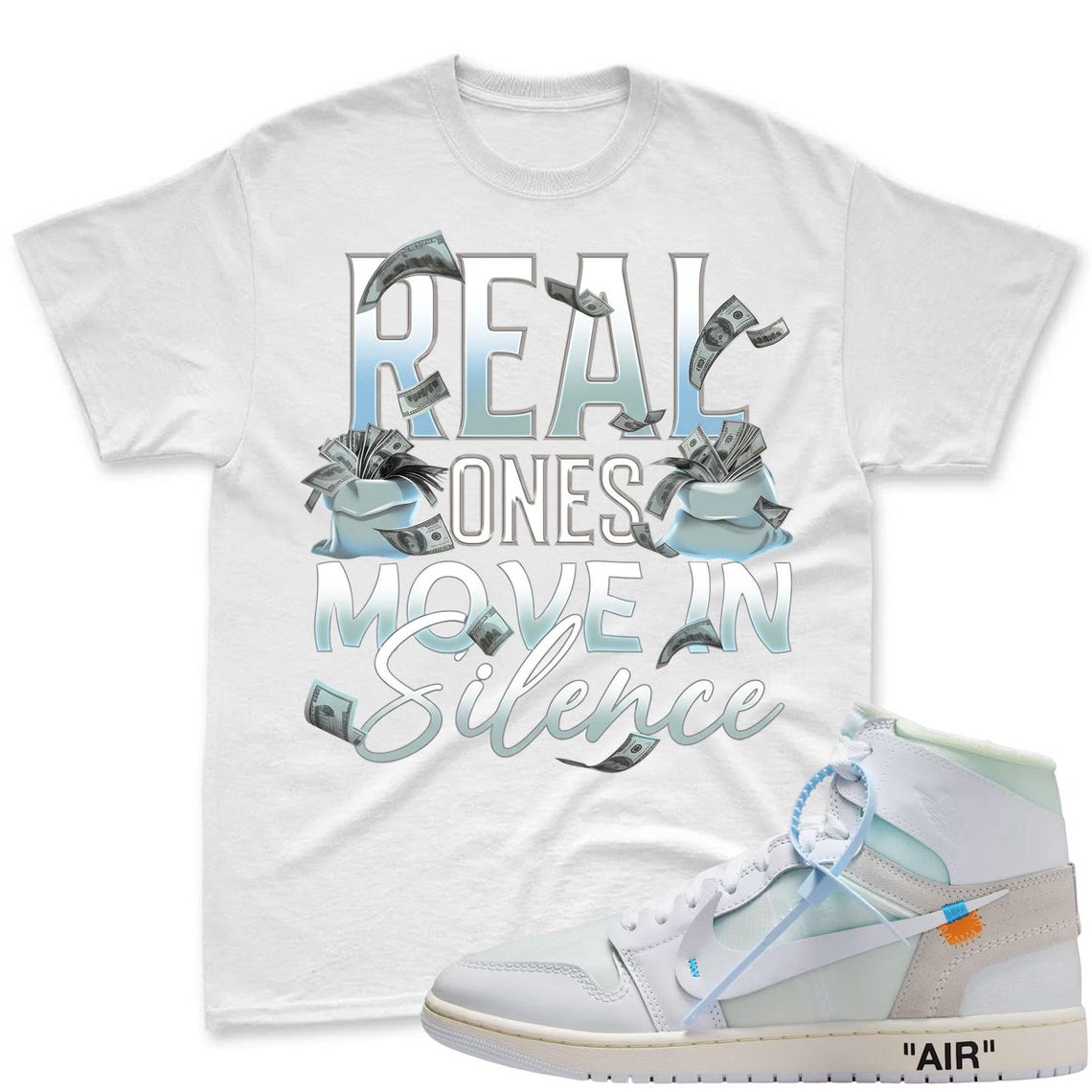 REAL ONES! Shirt To Match Virgil Archive Air Jordan 1 High Alaska - Air Jordan 1 High OG x V.A.A. Sneaker Mactching Shirt