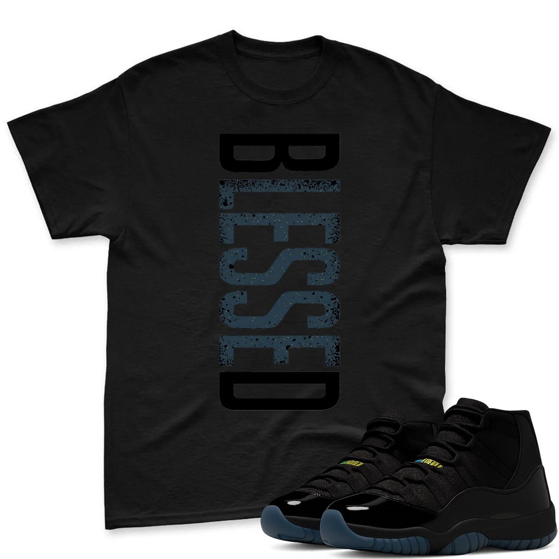 BLESSED Shirt To Match Jordan 11 Gamma Sneaker - AJ 11 Gamma Sneaker Match Shirt