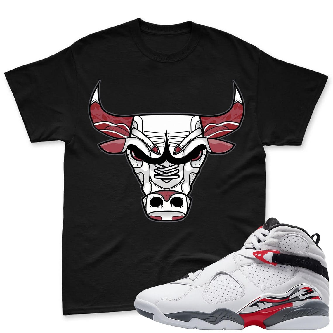 BULL! T-Shirt To Match Air Jordan 8 Bugs Bunny 2025 Sneaker - AJ8 Bugs Sneaker Match Shirt