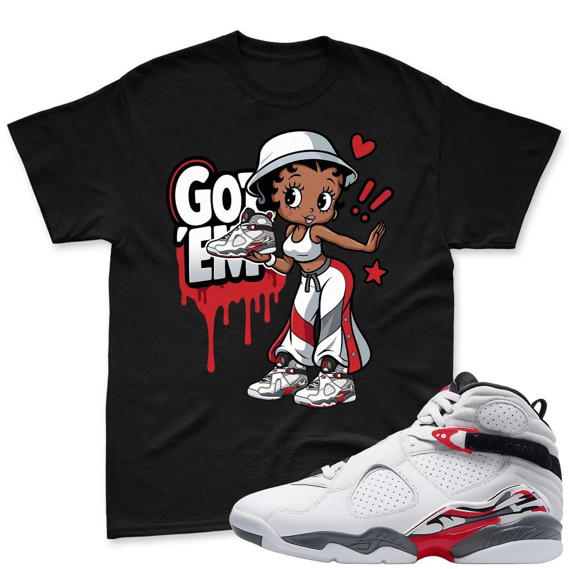 GOT'EM! T-Shirt To Match Air Jordan 8 Bugs Bunny Sneaker - AJ8 Bugs Sneaker Match Shirt