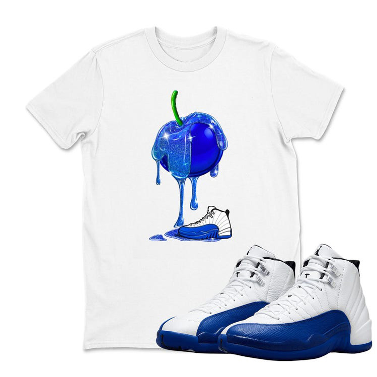 Air Jordan 12 Blueberry Game Royal Blue White Black Sneaker Matching Tee