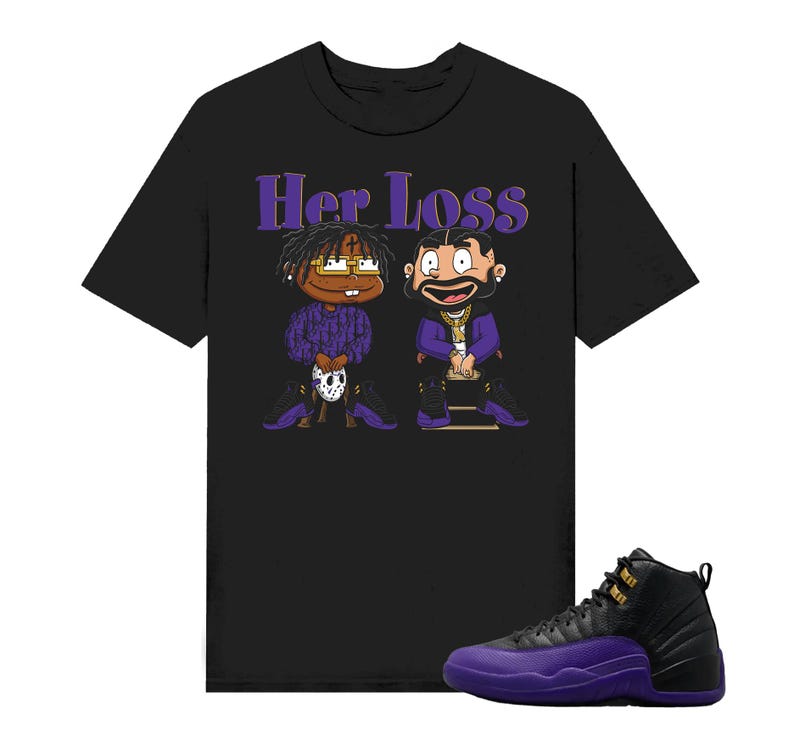 Her Loss Parody T-Shirt To Match Air Jordan 12 Lakers Field Purple