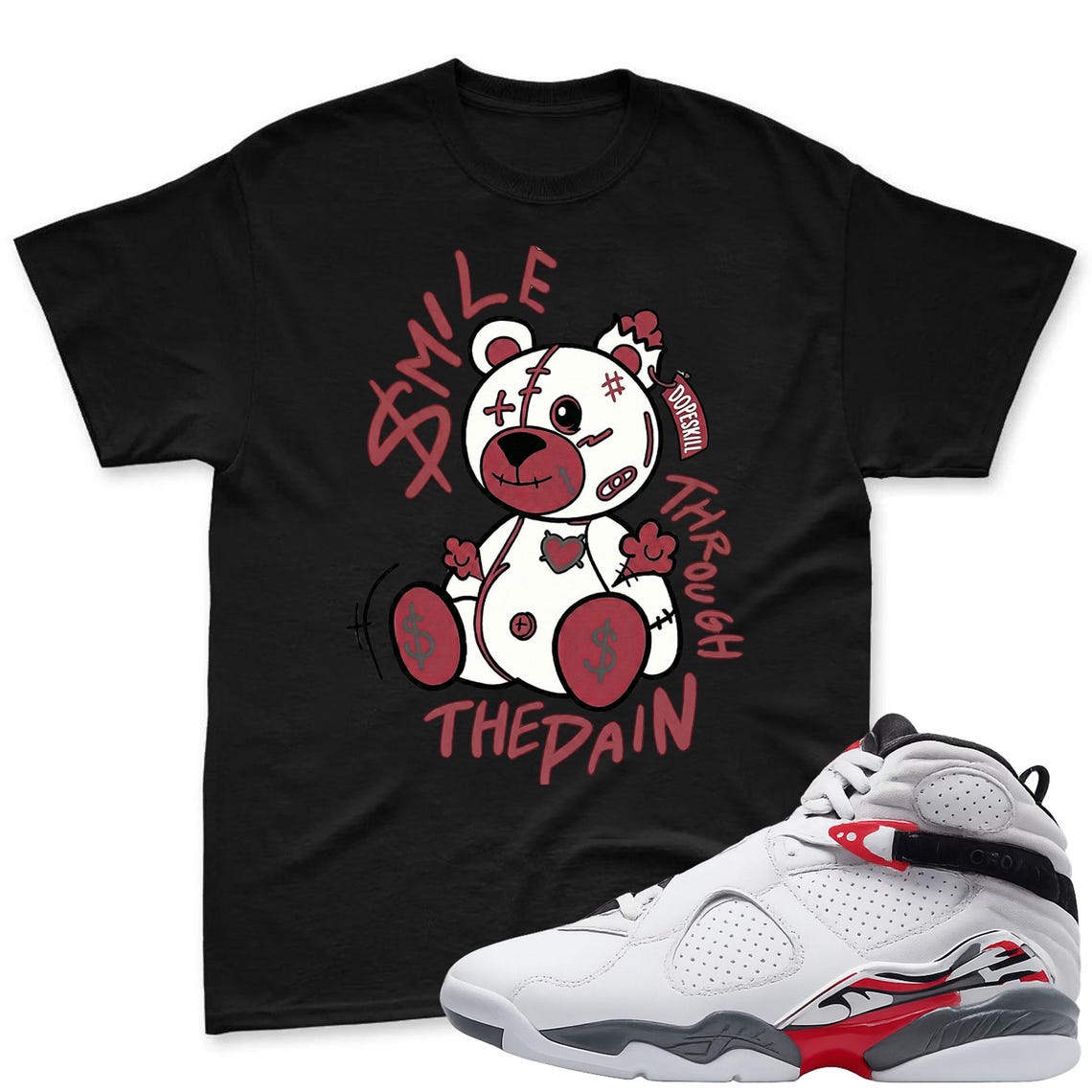 SMILE! T-Shirt To Match Air Jordan 8 Bugs Bunny 2025 Sneaker - AJ8 Bugs Sneaker Match Shirt