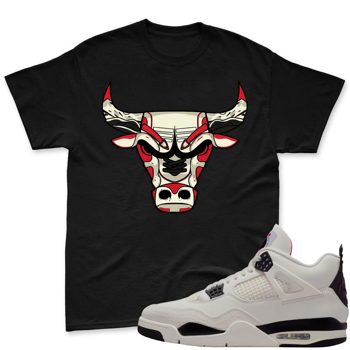 BULL! Shirt To Match Jordan 4 Flight Club Sneaker - Flight Club Sneaker Match Shirt