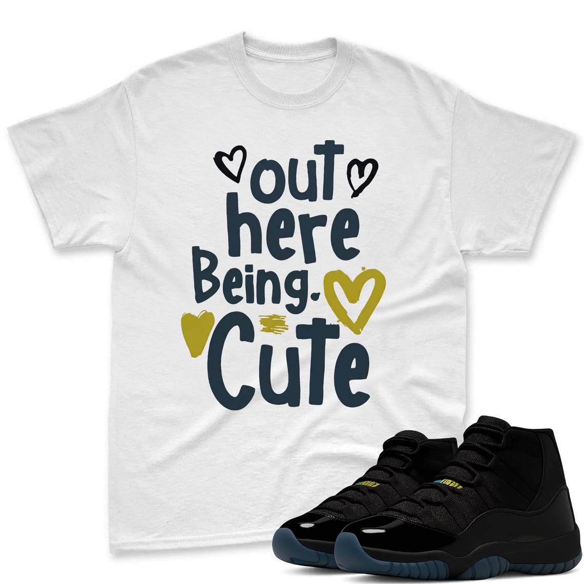 Out Here Being Shirt To Match Jordan 11 Gamma Sneaker - AJ 11 Gamma Sneaker Match Shirt