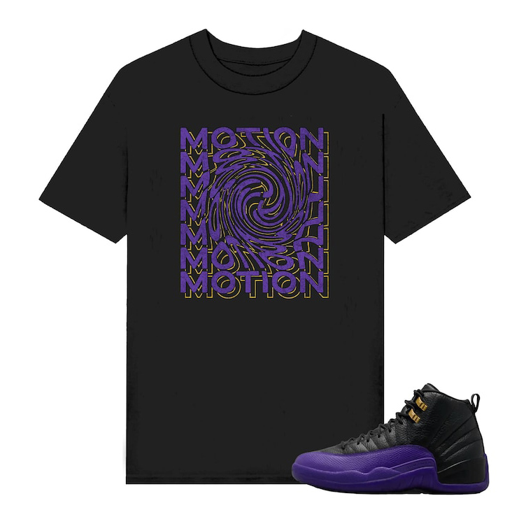 Motion T-Shirt To Match Air Jordan 12 Lakers Field Purple - Retro Field Purple 12's Matching Tee