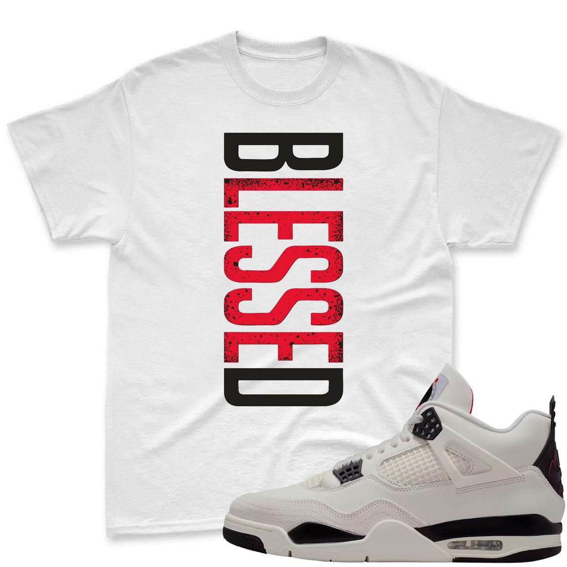 BLESSED! Shirt To Match Jordan 4 Flight Club Sneaker - Flight Club Sneaker Match Shirt