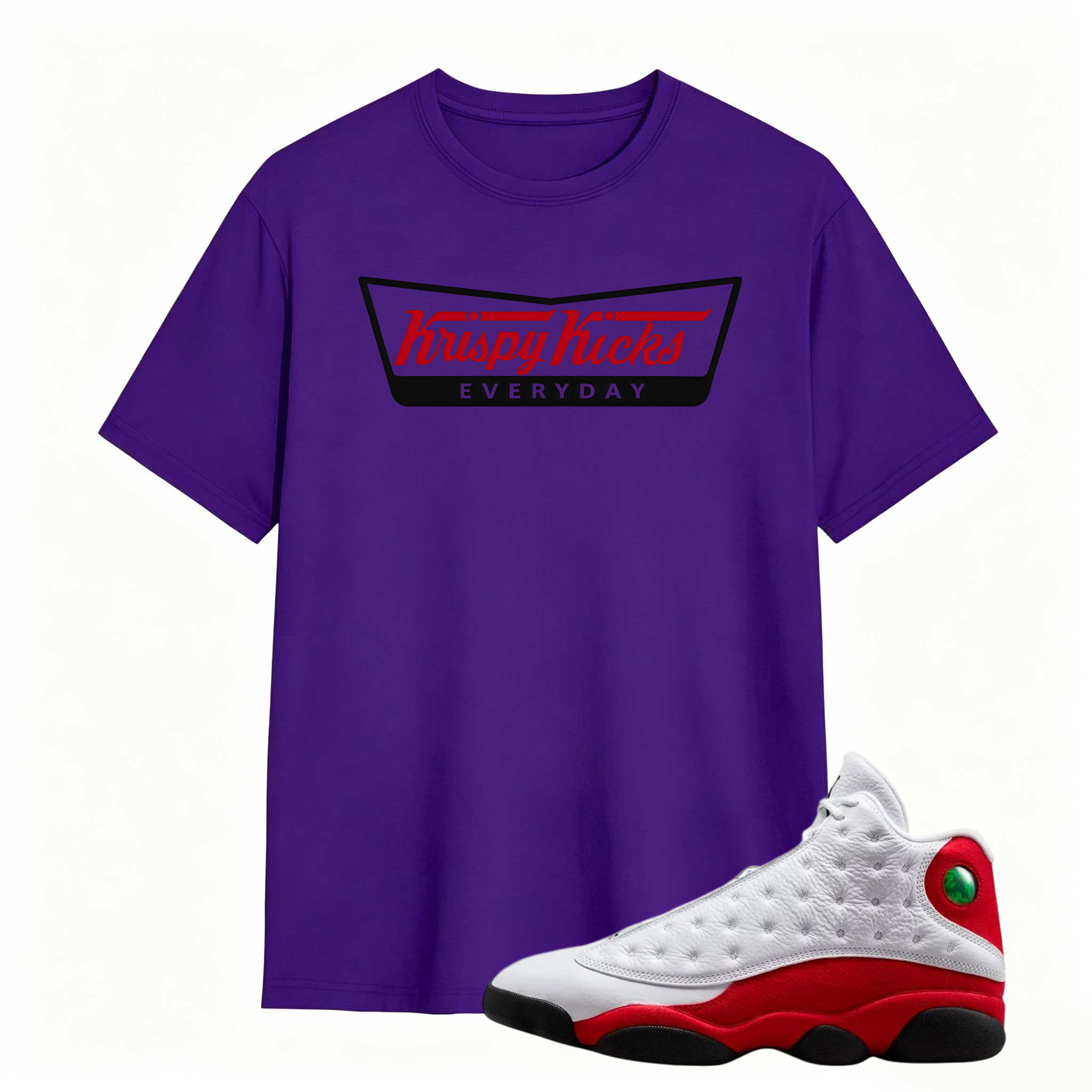 KRISPY KICKS! Shirt To Match Air Jordan 13 Chicago - Jordan 13 Retro White and University Red Match Shirt