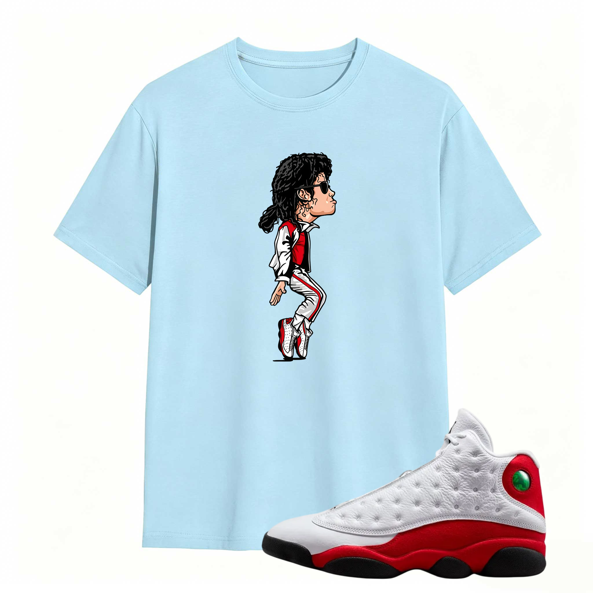 Michael Jackson Cartoon Character Shirt To Match Air Jordan 13 Chicago - Sneaker Match Shirt