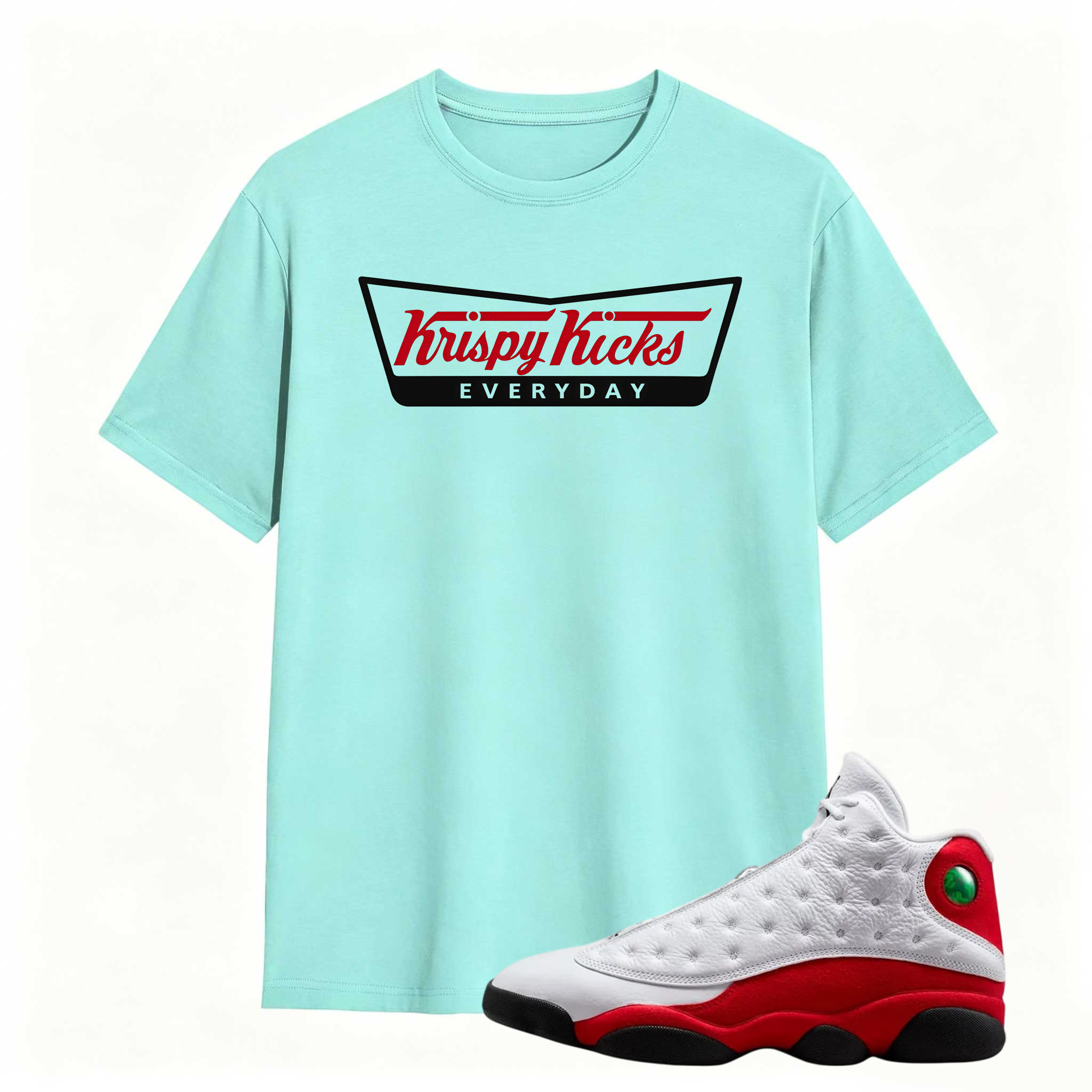 KRISPY KICKS! Shirt To Match Air Jordan 13 Chicago - Jordan 13 Retro White and University Red Match Shirt