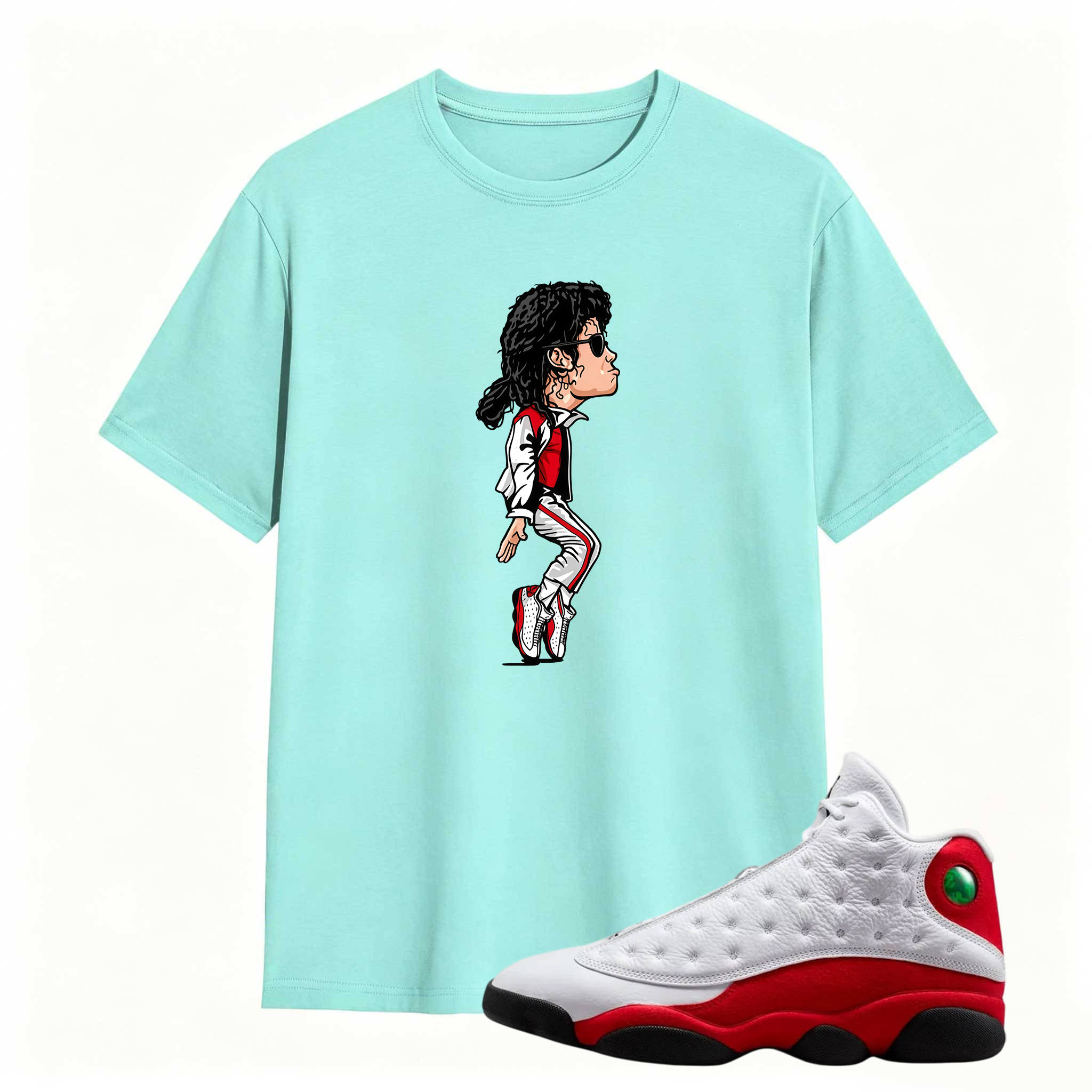 Michael Jackson Cartoon Character Shirt To Match Air Jordan 13 Chicago - Sneaker Match Shirt