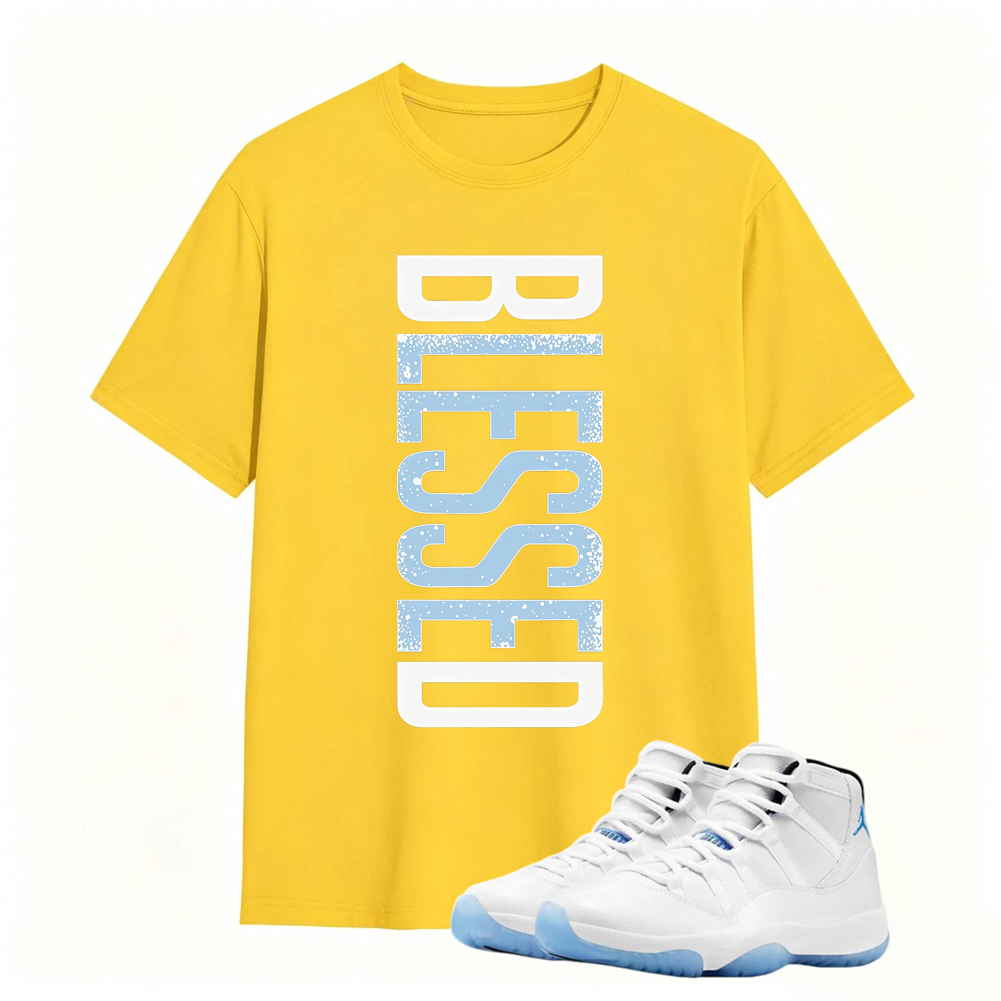 BLESSED Shirt to Match Air Jordan 11 Legend Blue Sneaker - Sneaker Match Tee