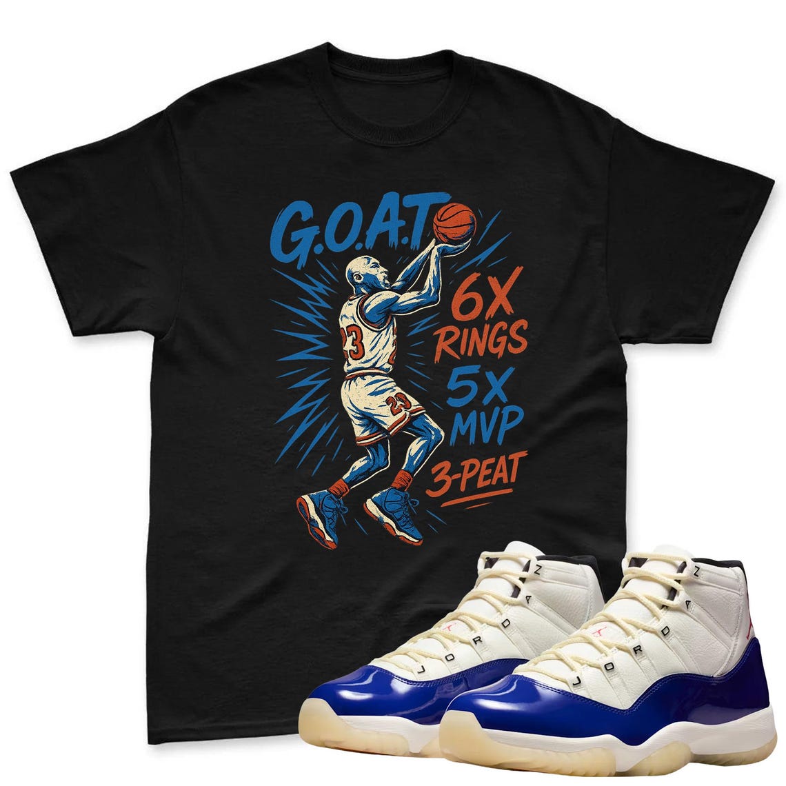 GOAT Shirt To Match Jordan 11 Rare Air Sneaker - AJ 11 Rare Air Sneaker Match Shirt