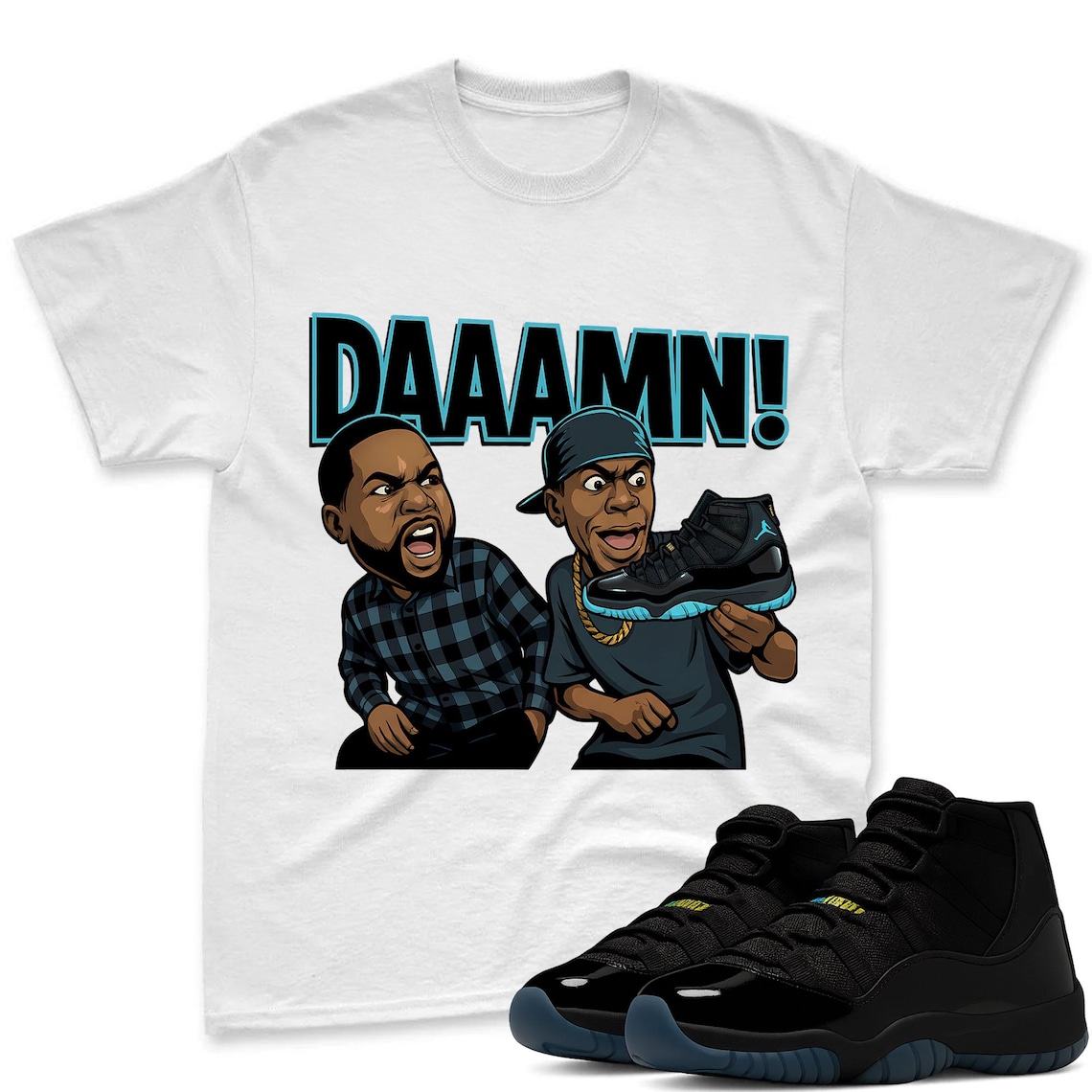 DAAAMN! Shirt To Match Jordan 11 Gamma Sneaker - AJ 11 Gamma Sneaker Match Shirt