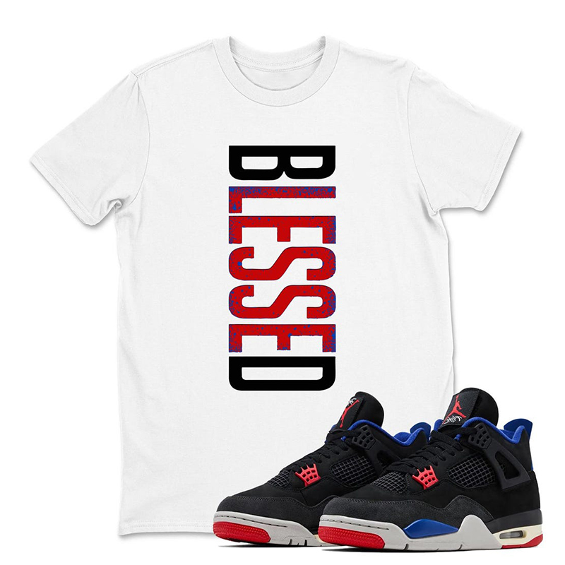 BLESSED T-Shirt Matching Jordan 4 Rare Air - Jordan 4 Rare Air Black Sneaker Matching Tee Shirt