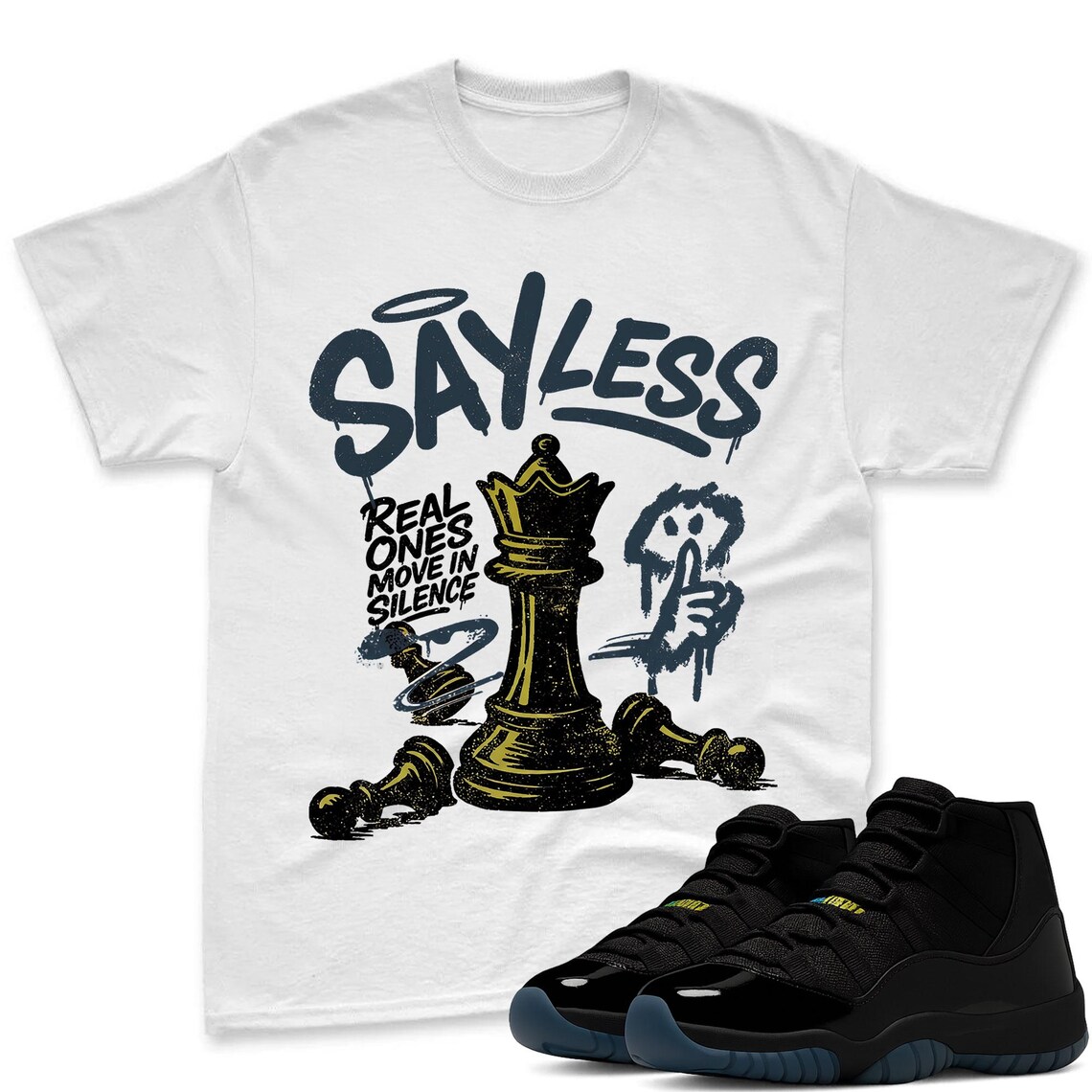 SAYLESS Shirt To Match Jordan 11 Gamma Sneaker - AJ 11 Gamma Sneaker Match Shirt