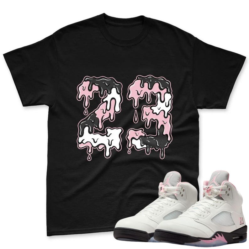 Number 23 Shirt To Match AJ 5 Soft Pink Sneaker - Jordan 5 Soft Pink Sneaker Mactching Tshirt