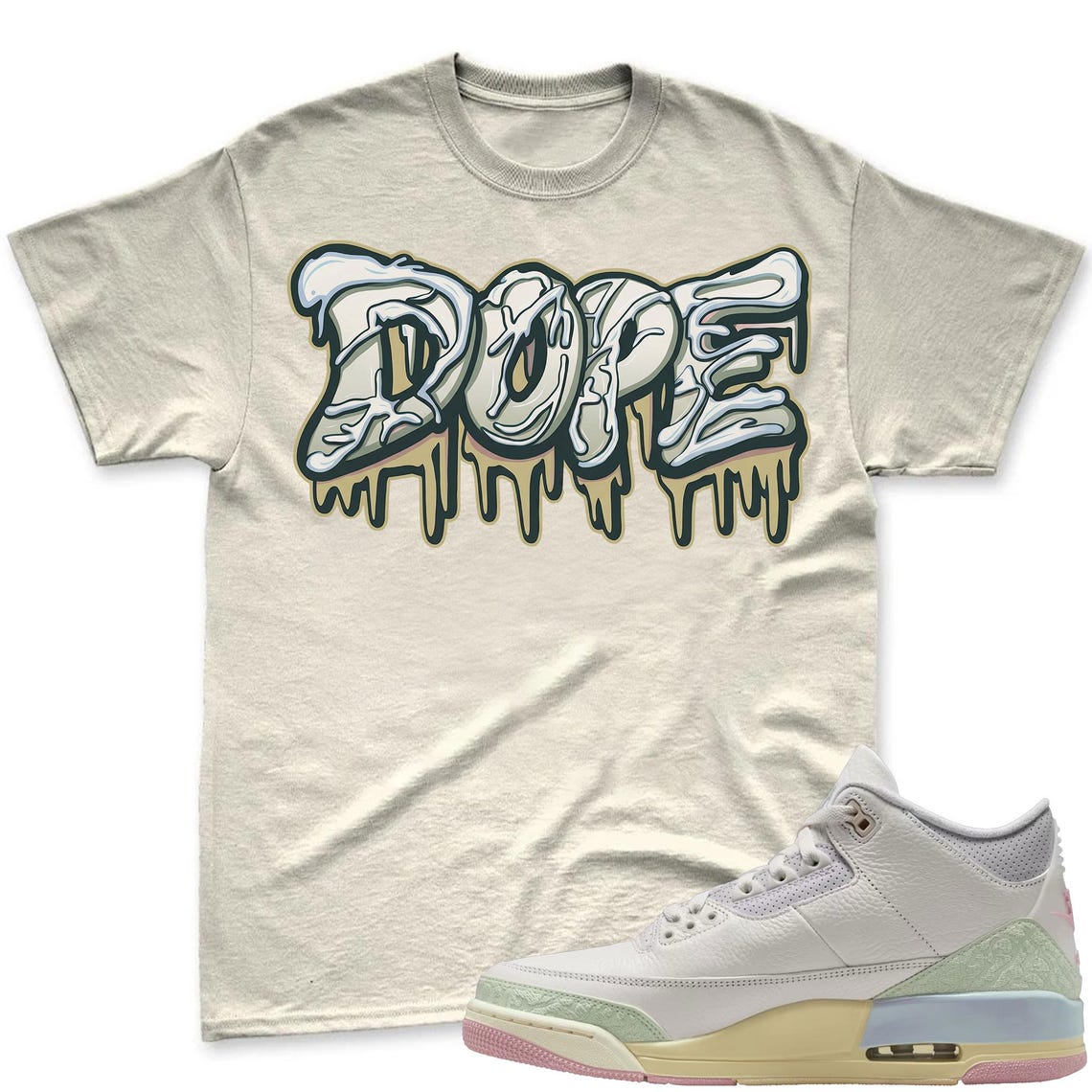 DOPE! Shirt To Match Air Jordan 3 Sail & Jade Aura - Spring In The Air Matching Shirt