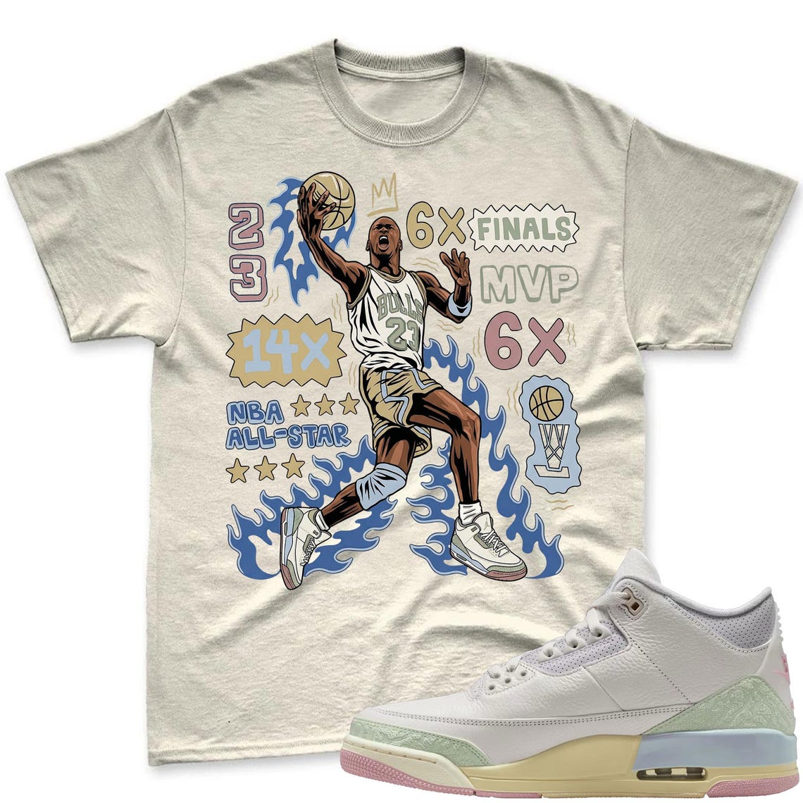 Accolades Flair! Shirt To Match Jordan 3 Sail & Jade Aura - Spring In The Air Matching Shirt