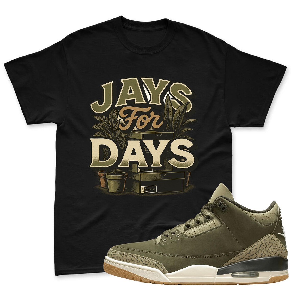 Jays Shirt To Match Jordan 3 Family Affair Medium Olive Sneaker - Jordan Match Shirt