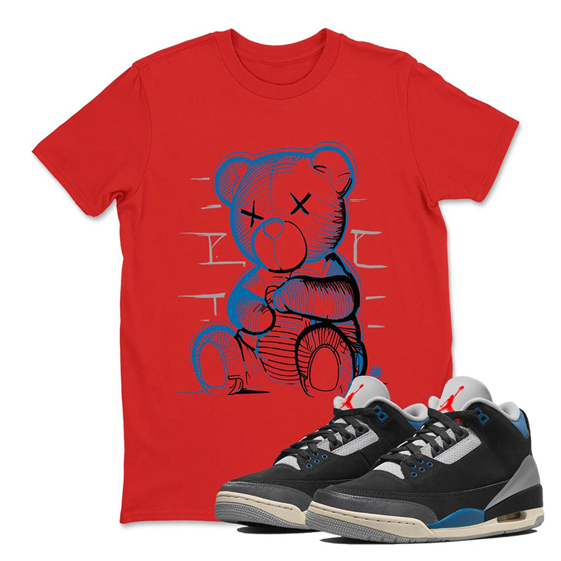Neon Bear Shirt To Match Air Jordan 3 Rare Air - Sneaker Label Jordan 3 Rare Air Sneaker Matching Tee Shirt