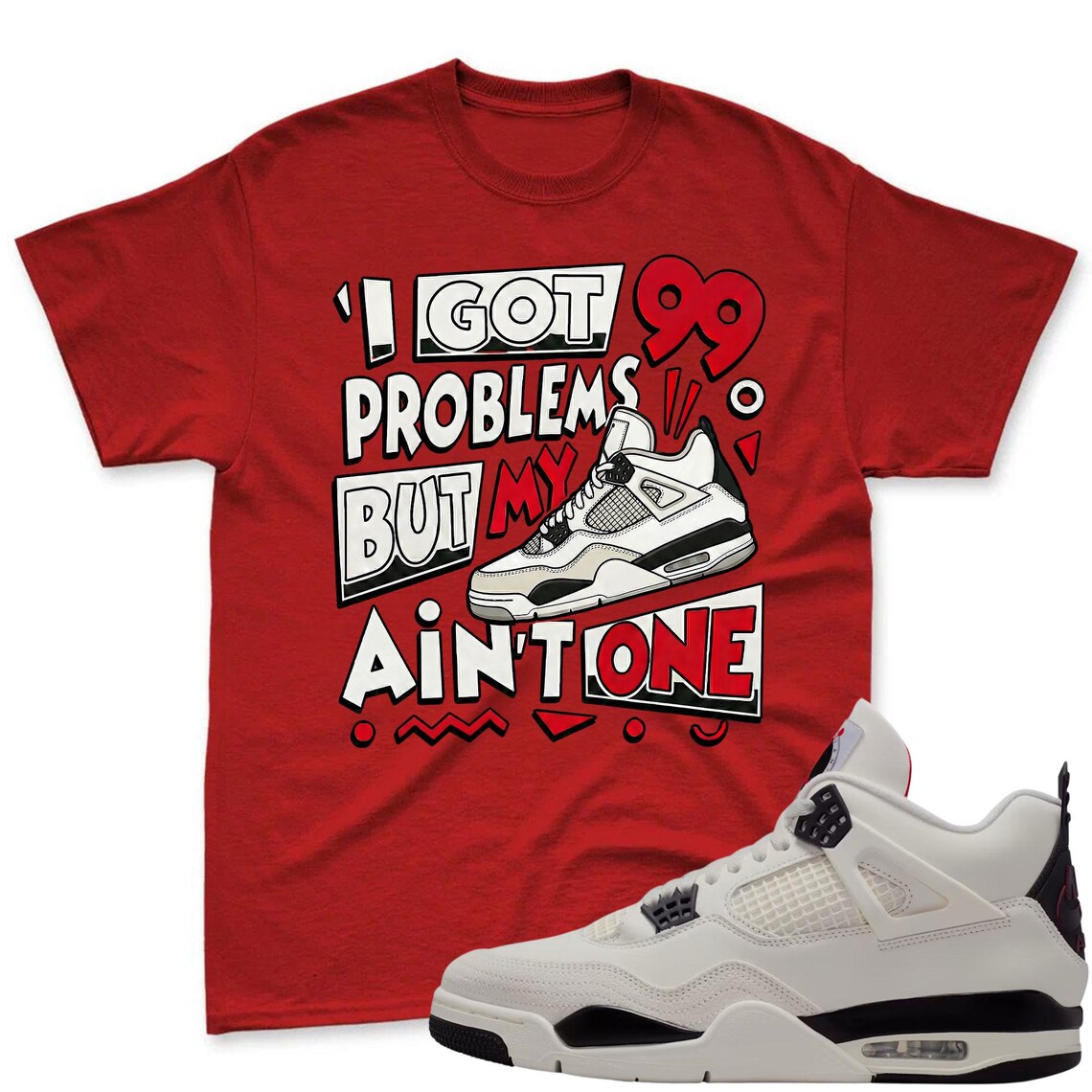 PROBLEM! Shirt To Match Jordan 4 Flight Club Sneaker - Jordan Match Tee