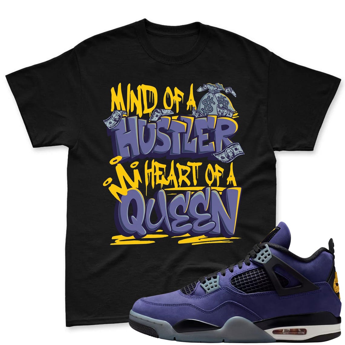 QUEEN! Shirt To Match Jordan 4 Lakers Imperial Purple Sneaker - Jordan Match Tee