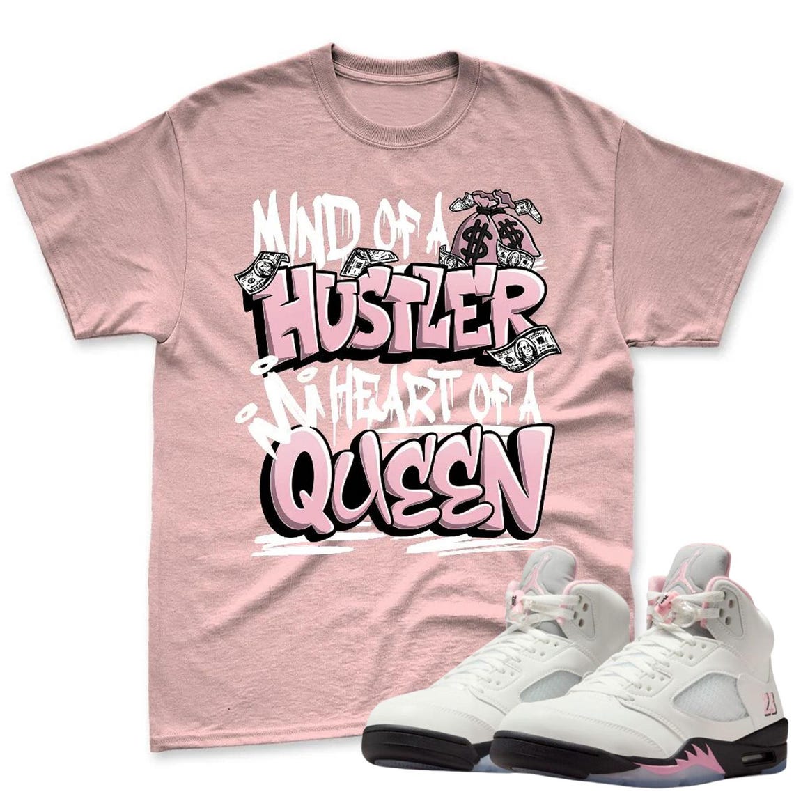 Queen Shirt To Match Jordan 5 Soft Pink Sneaker - AJ Soft Pink Sneaker Match Shirt