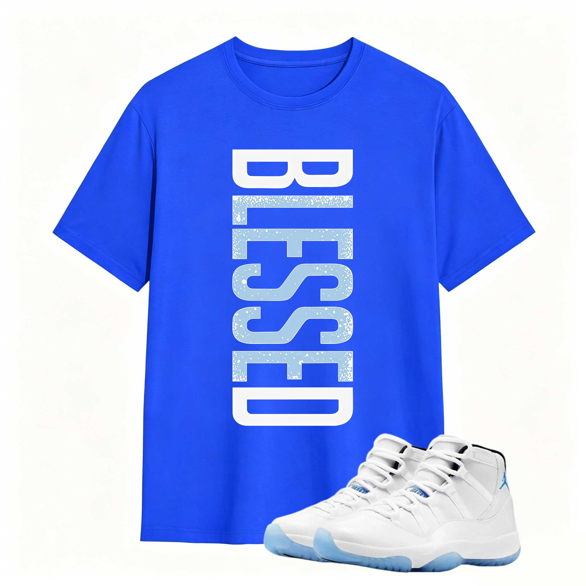 BLESSED Shirt to Match Air Jordan 11 Legend Blue Sneaker - Sneaker Match Tee