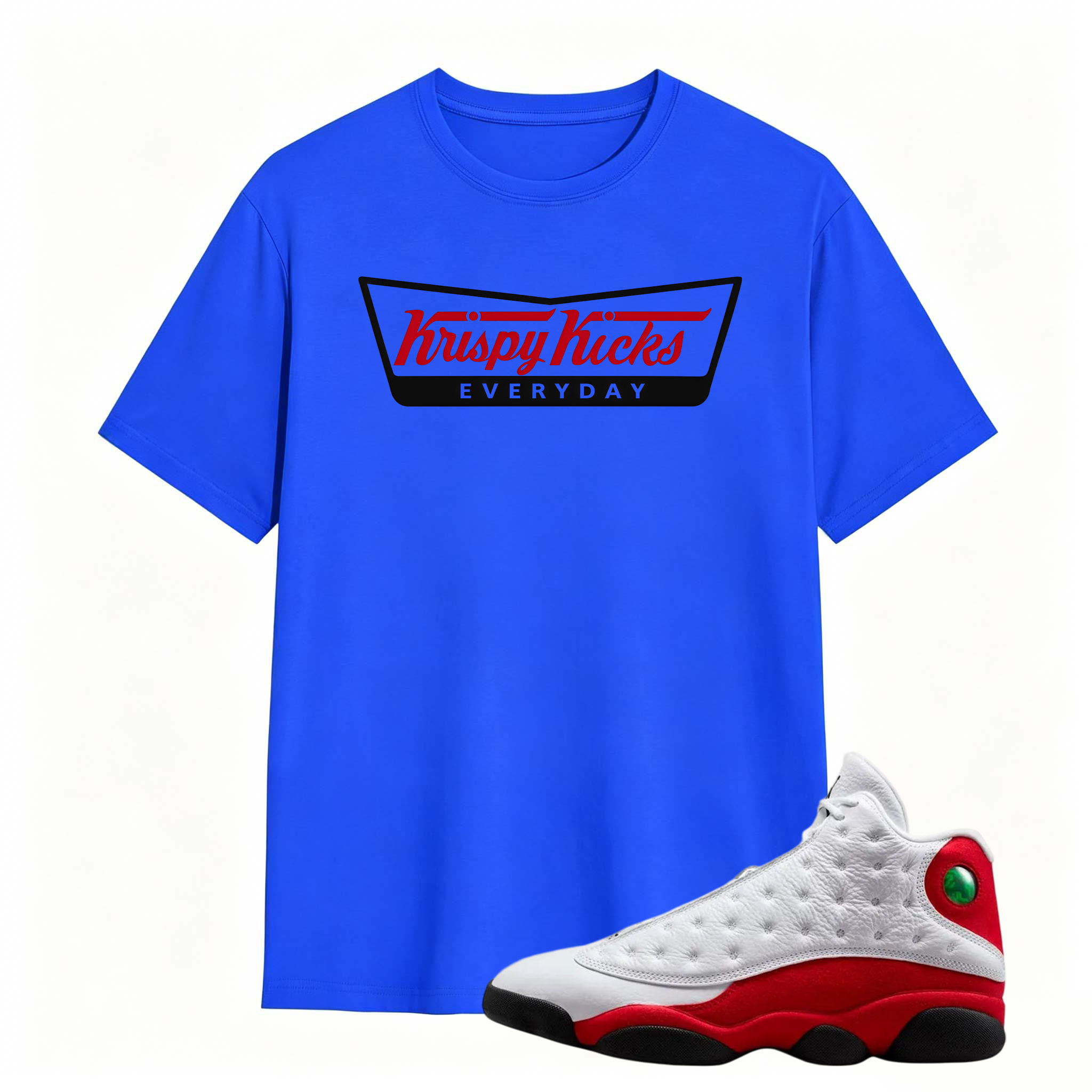 KRISPY KICKS! Shirt To Match Air Jordan 13 Chicago - Jordan 13 Retro White and University Red Match Shirt