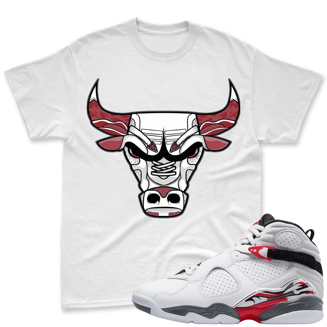 BULL! T-Shirt To Match Air Jordan 8 Bugs Bunny 2025 Sneaker - AJ8 Bugs Sneaker Match Shirt
