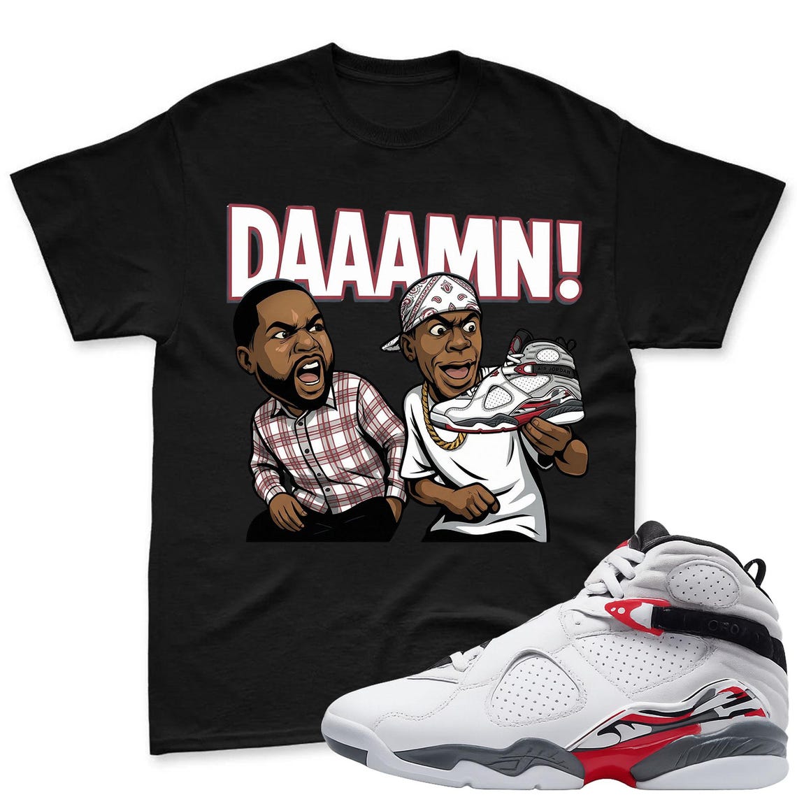 DAAAMN! T-Shirt To Match Air Jordan 8 Bugs Bunny 2025 Sneaker - AJ8 Bugs Sneaker Match Shirt