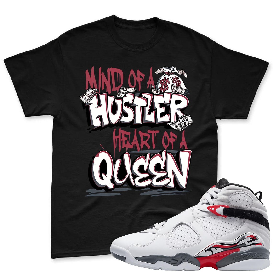 Queen T-Shirt To Match Air Jordan 8 Bugs Bunny 2025 Sneaker - AJ8 Bugs Sneaker Match Shirt
