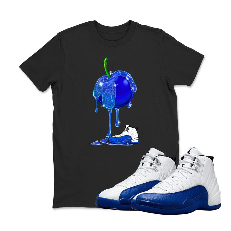 Air Jordan 12 Blueberry Game Royal Blue White Black Sneaker Matching Tee
