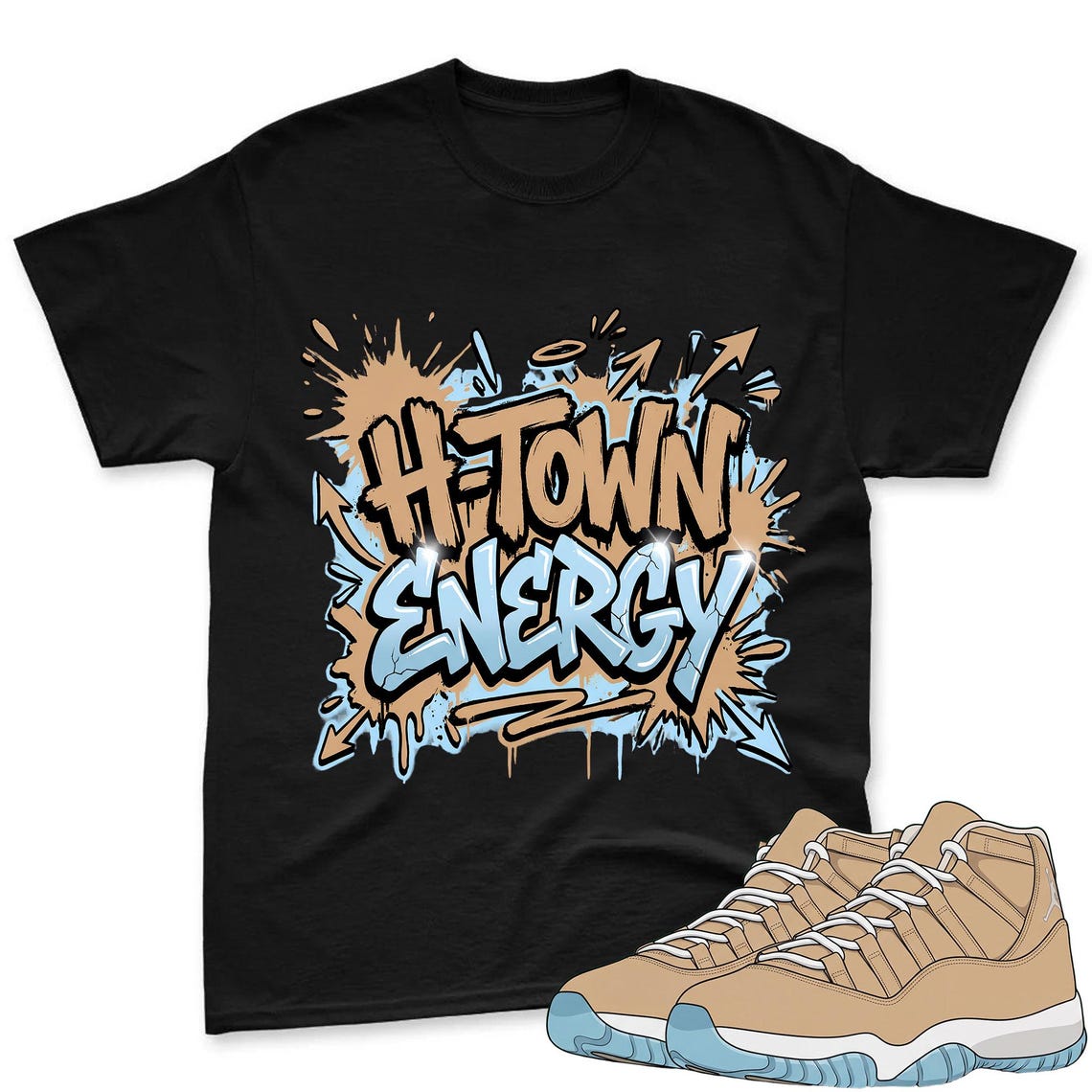 H-Town Energy Shirt To Match Jordan 11 H Town Sneaker - AJ H Town Sneaker Match Shirt