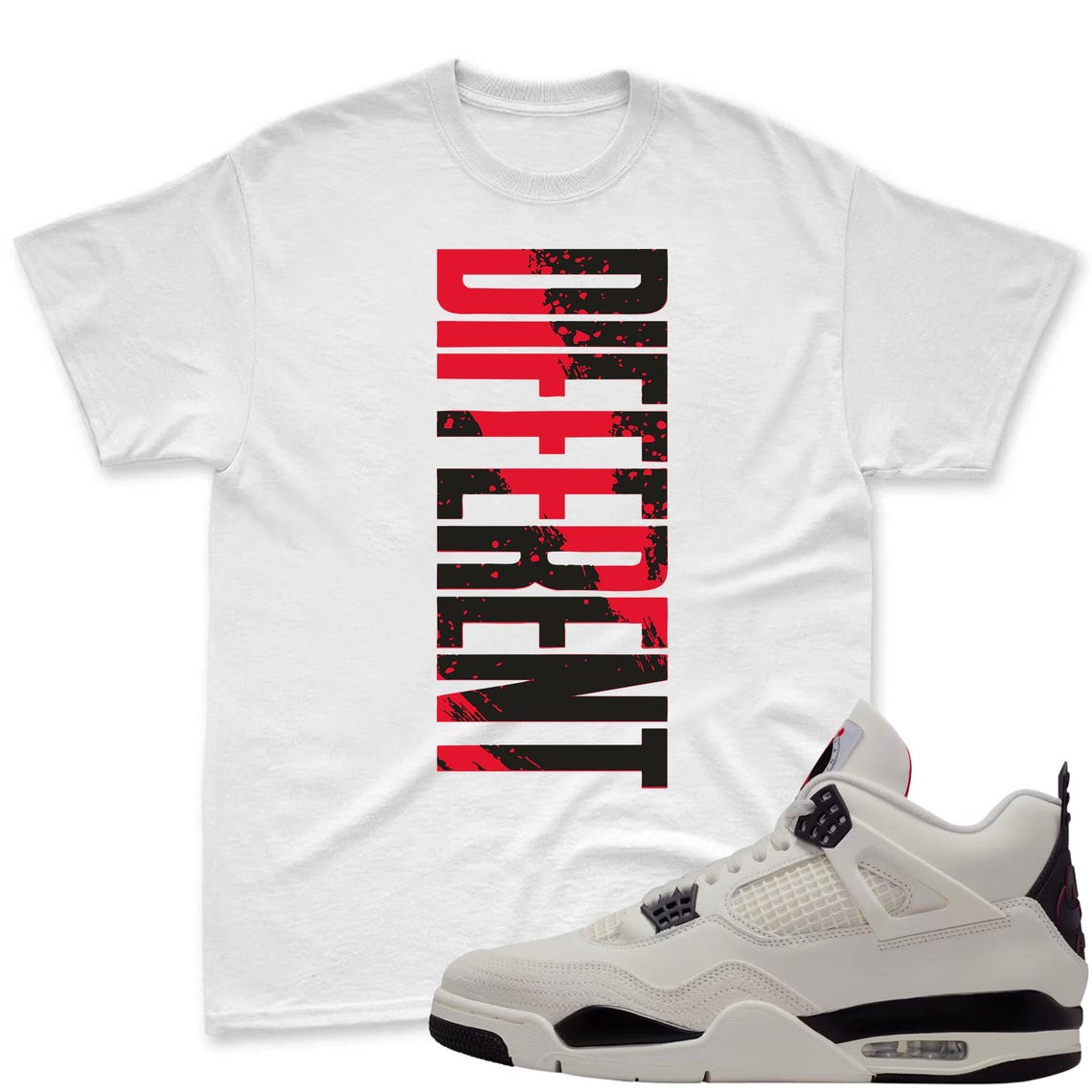 DIFFERENT! Shirt To Match Jordan 4 Flight Club Sneaker - Jordan 4 Sneaker Match Shirt
