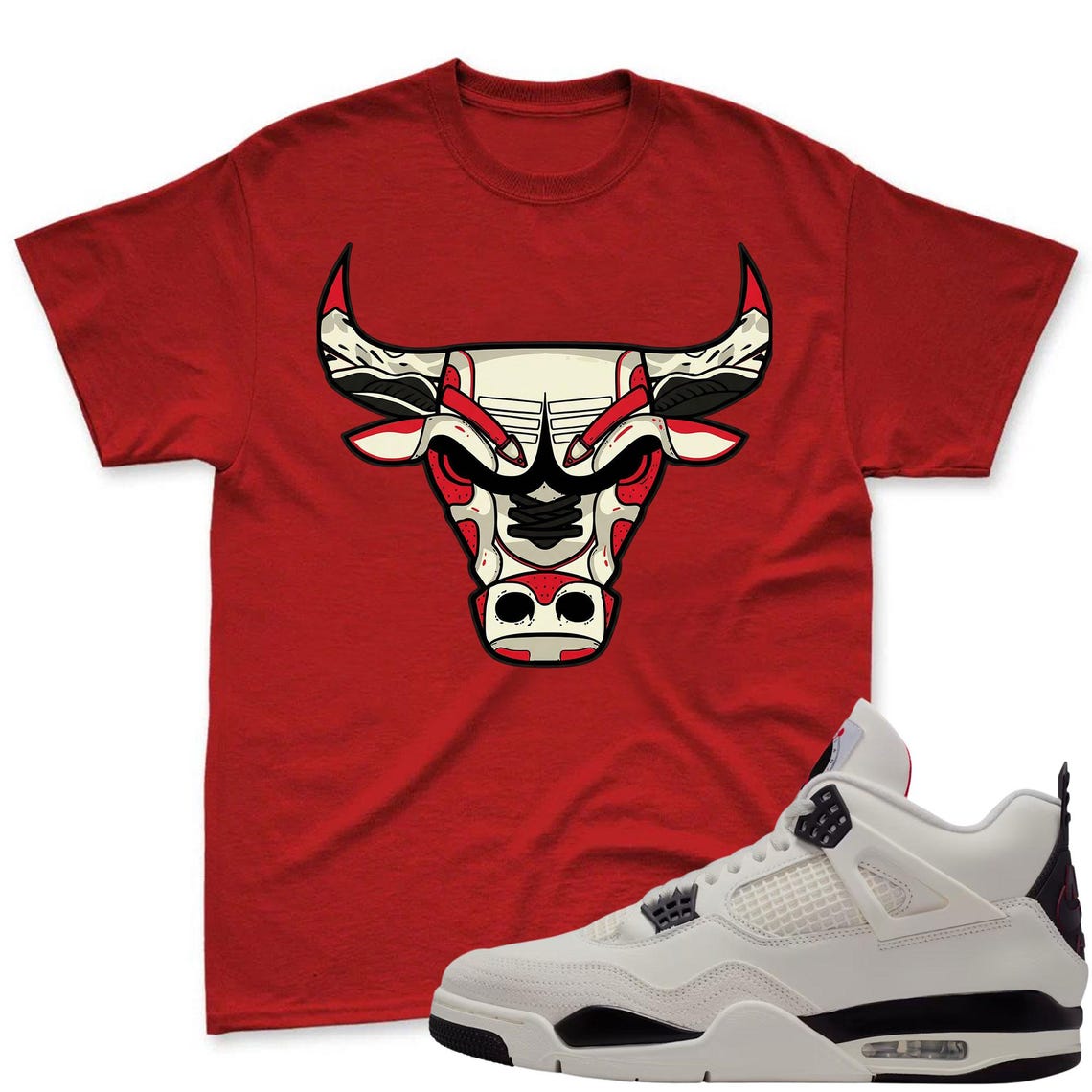 BULL! Shirt To Match Jordan 4 Flight Club Sneaker - Flight Club Sneaker Match Shirt