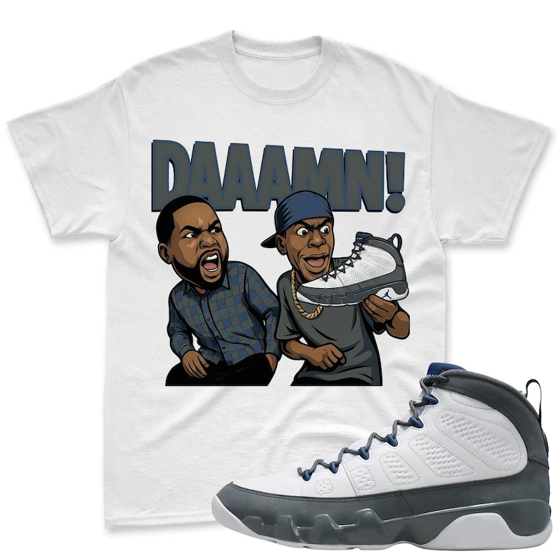 DAAAMN! Shirt To Match Jordan 9 Flint Grey Sneaker - Jordan 9 Sneaker Match Shirt