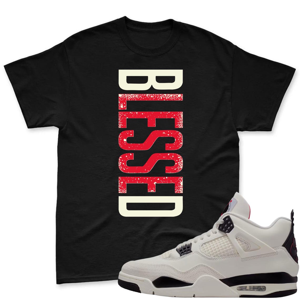 BLESSED! Shirt To Match Jordan 4 Flight Club Sneaker - Flight Club Sneaker Match Shirt