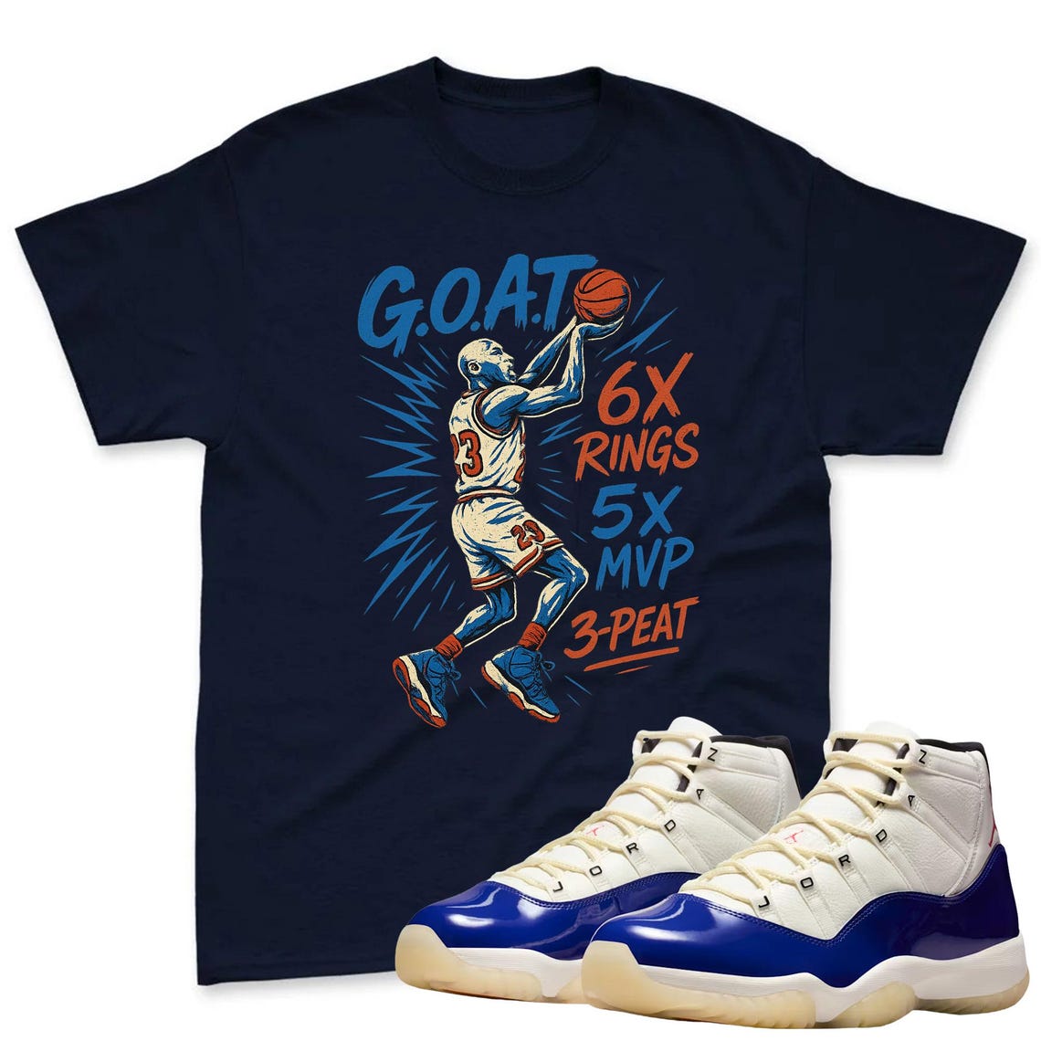 GOAT Shirt To Match Jordan 11 Rare Air Sneaker - AJ 11 Rare Air Sneaker Match Shirt
