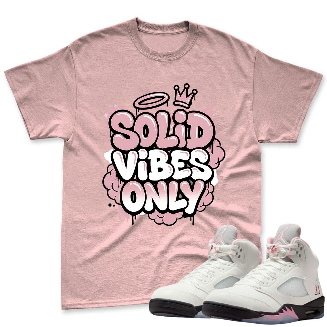 Solid Shirt To Match Jordan 5 Soft Pink Sneaker - AJ Soft Pink Sneaker Match Shirt