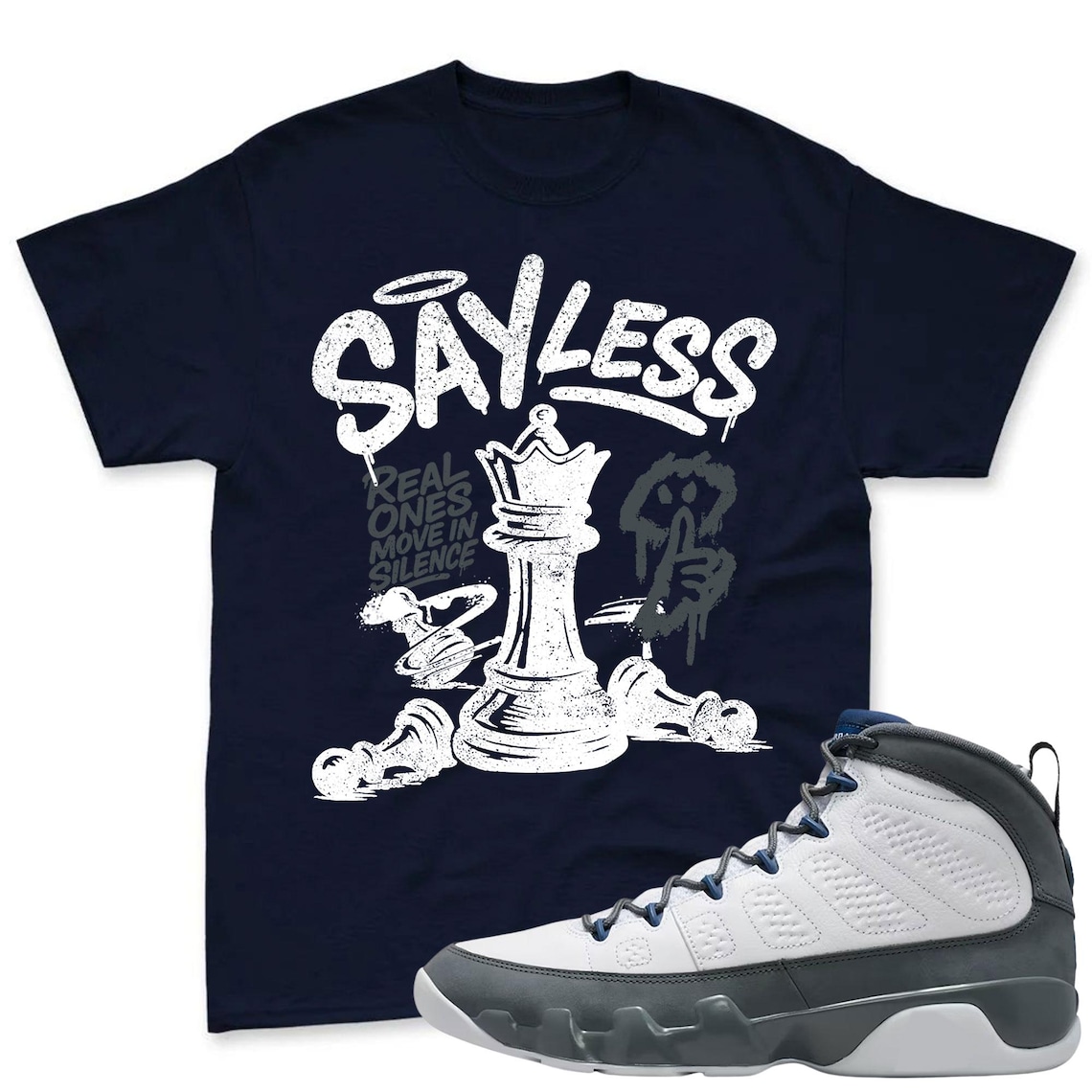 SAYLESS! Shirt To Match Jordan 9 Flint Grey Sneaker - Sneaker Match Shirt