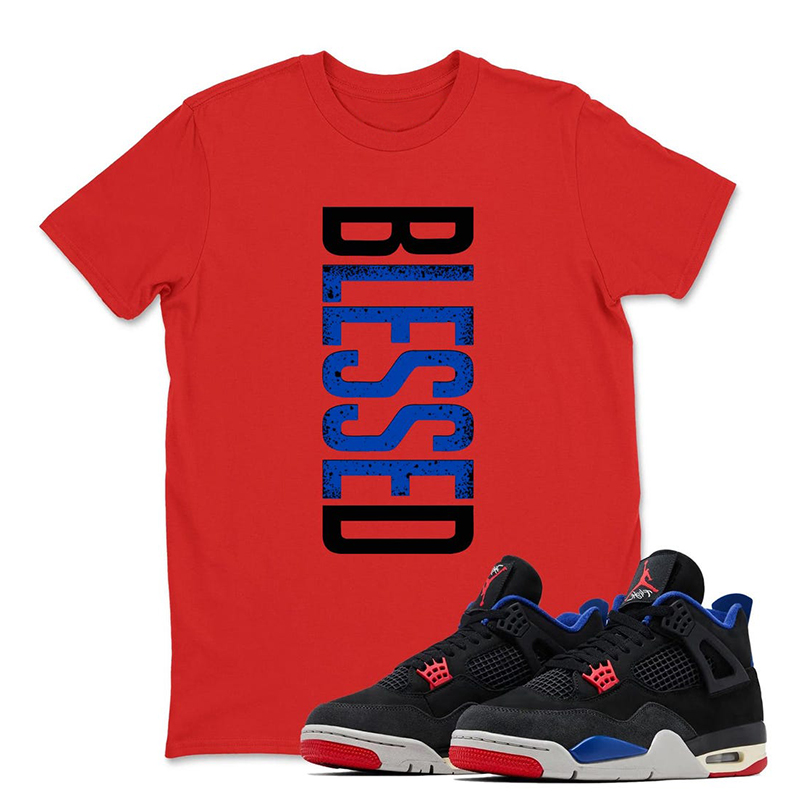 BLESSED T-Shirt Matching Jordan 4 Rare Air - Jordan 4 Rare Air Black Sneaker Matching Tee Shirt