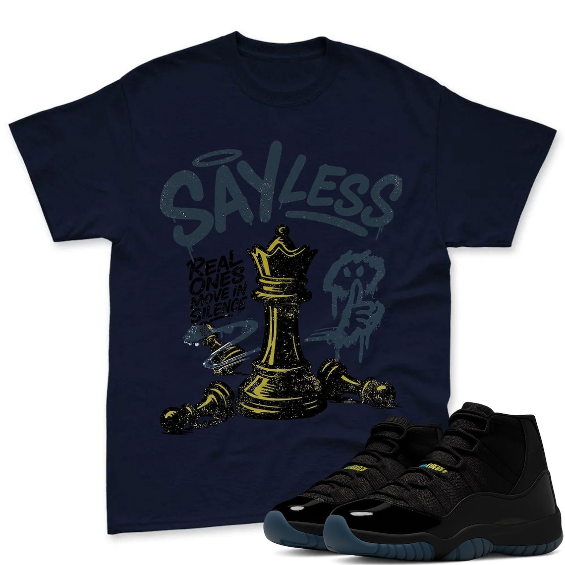 SAYLESS Shirt To Match Jordan 11 Gamma Sneaker - AJ 11 Gamma Sneaker Match Shirt