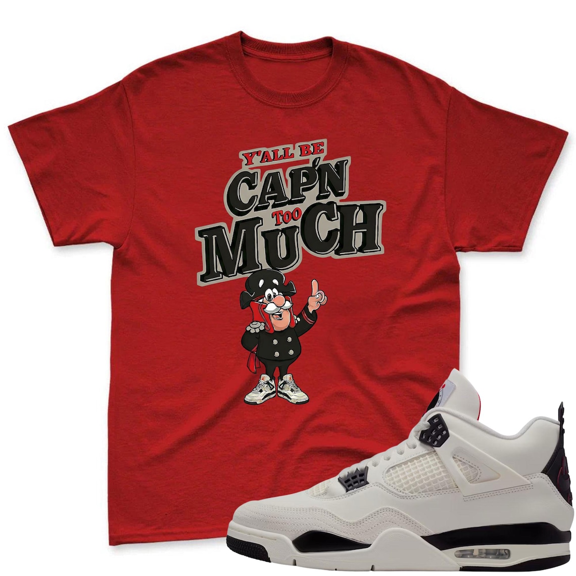 CAP'N! Shirt To Match Jordan 4 Flight Club Sneaker - Flight Club Sneaker Match Shirt