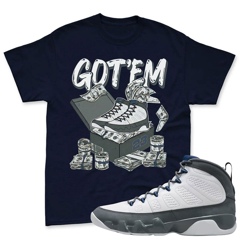 GOT'EM! Shirt To Match Jordan 9 Flint Grey Sneaker - Jordan 9 Sneaker Match Shirt