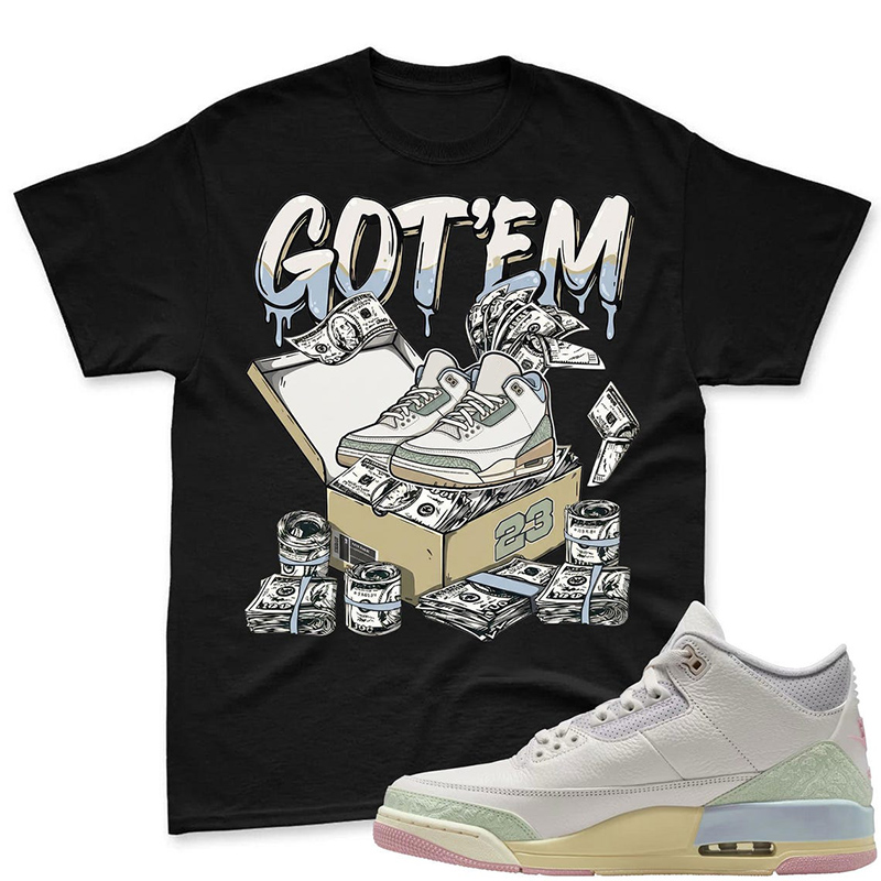 BOX DOLLAR! Shirt To Match Air Jordan 3 Sail & Jade Aura - Jordan 3 Sail and Jade Aura Spring Matching Shirt
