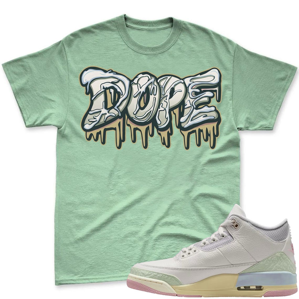 DOPE! Shirt To Match Air Jordan 3 Sail & Jade Aura - Spring In The Air Matching Shirt